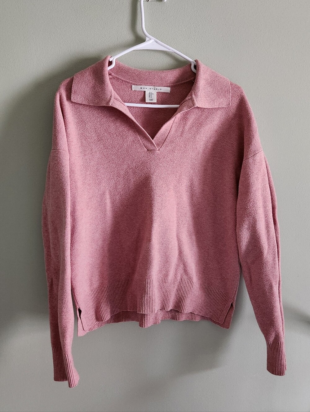 Pink collared Sweater